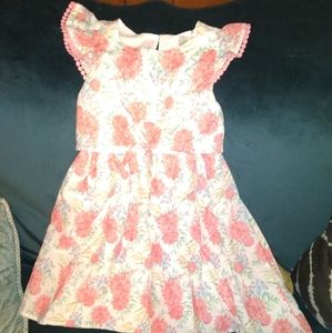 Floral, tie front dress